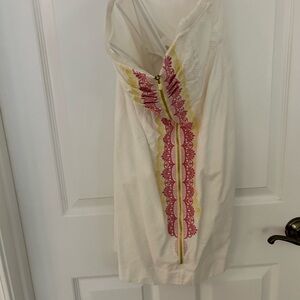 Lilly Pulitzer White Dress with Pink and Yellow Embroidery